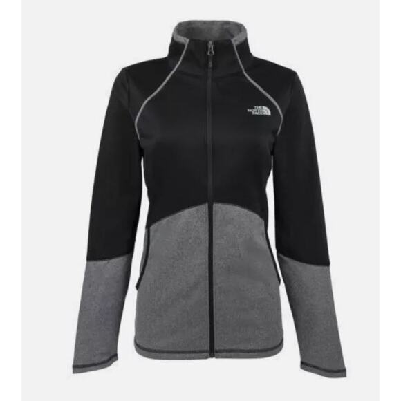 THE NORTH FACE Cinder 100 Lightweight Fleece Lined Jacket Black Gray Pink Sz S - Picture 1 of 11